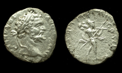 Septimius Severus, Denarius, Mars with Trophy Reverse
